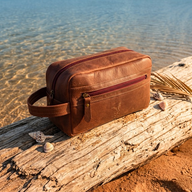 Leather Travel Toiletry Kit